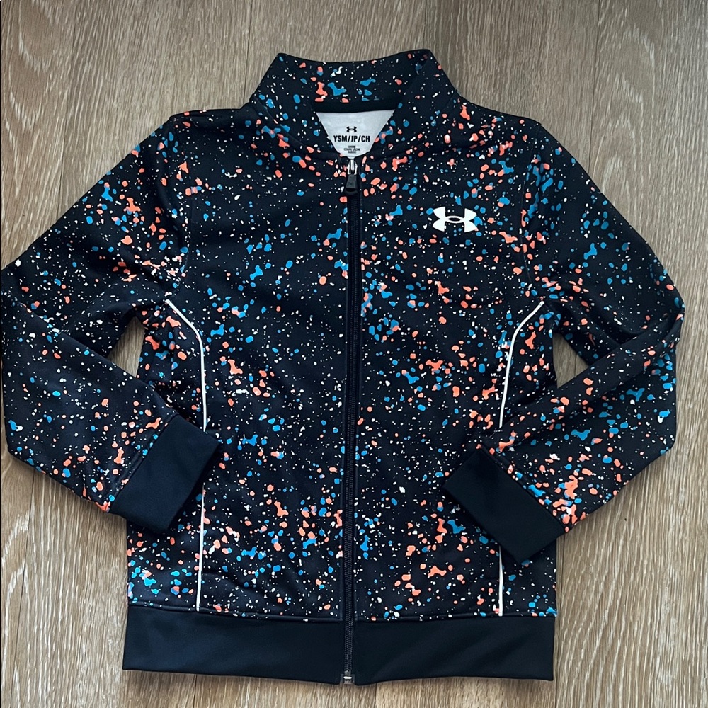 Under Armour Black Jacket with Blue and Orange Speckles